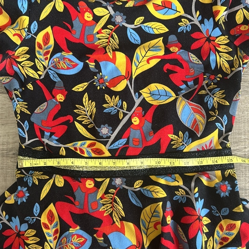 ModCloth / Traffic People monkey print fit and flare dress size L - Picture 7 of 11